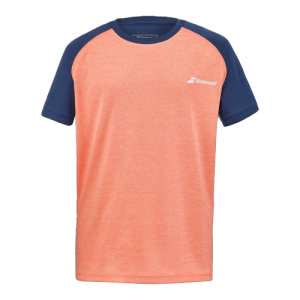 CAMISETA BABOLAT PLAY CREW NECK FLÚOR PINK / STATE BLUE