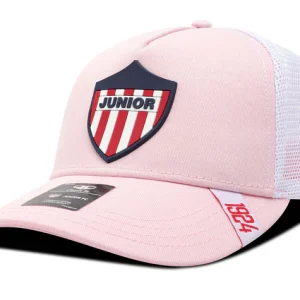 Gorra Junior FC Oficial de Malla FJL-007 rosa/blanco