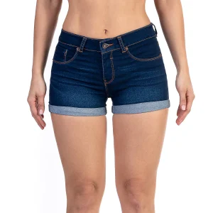 Short Mezclilla Stretch Mujer Con Dobladillo Envuelto